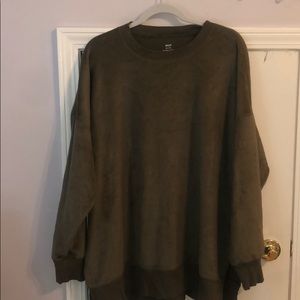 Aerie green fuzzy desert sweatshirt